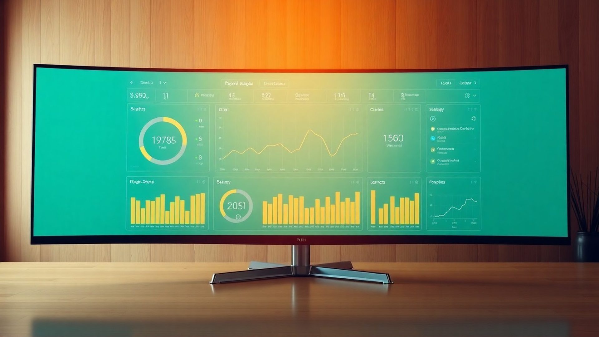 Auto-trading dashboard interface with teal-modern data indicators